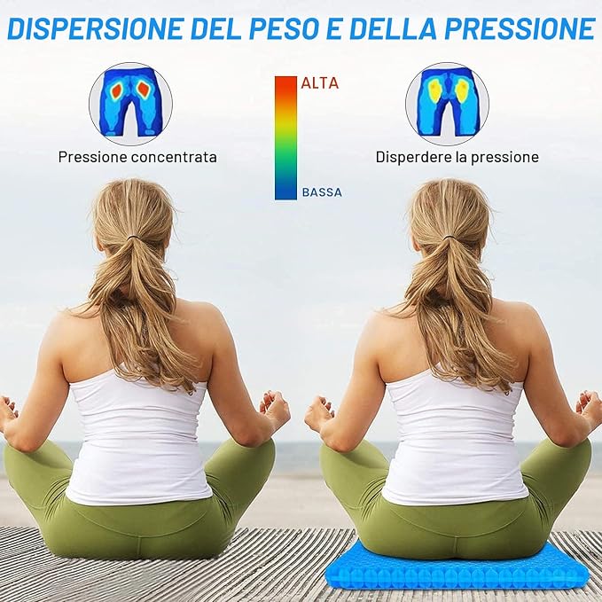 Sloomby™ — Cuscino in Gel a Nido d'Ape Doppio Strato Anti-Pressione Coccige