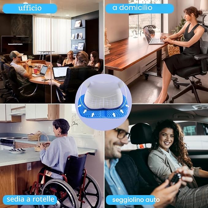 Sloomby™ — Cuscino in Gel a Nido d'Ape Doppio Strato Anti-Pressione Coccige