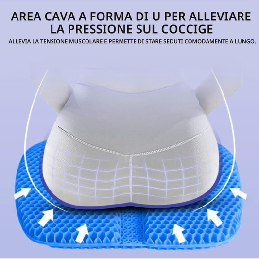 Sloomby™ — Cuscino in Gel a Nido d'Ape Doppio Strato Anti-Pressione Coccige
